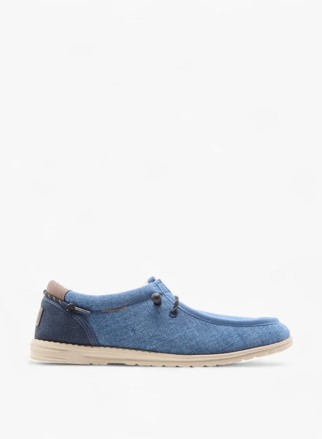 Lee Cooper Men's Textured Moccasins with Lace-Up Closure