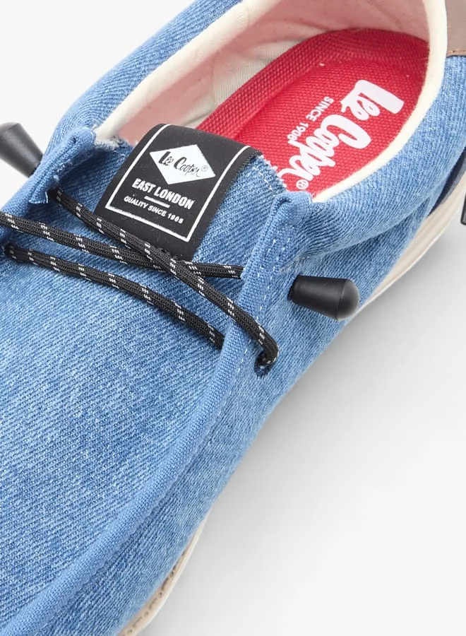 Lee Cooper Men's Textured Moccasins with Lace-Up Closure