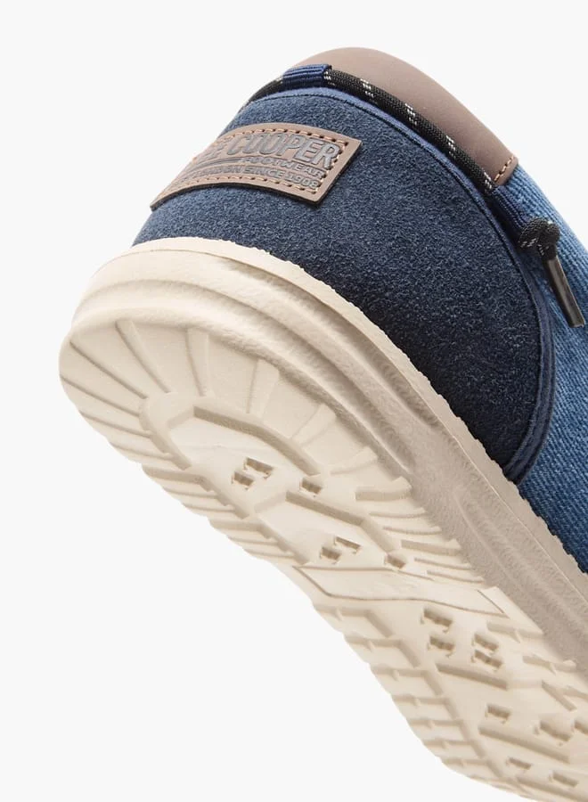 Lee Cooper Men's Textured Moccasins with Lace-Up Closure