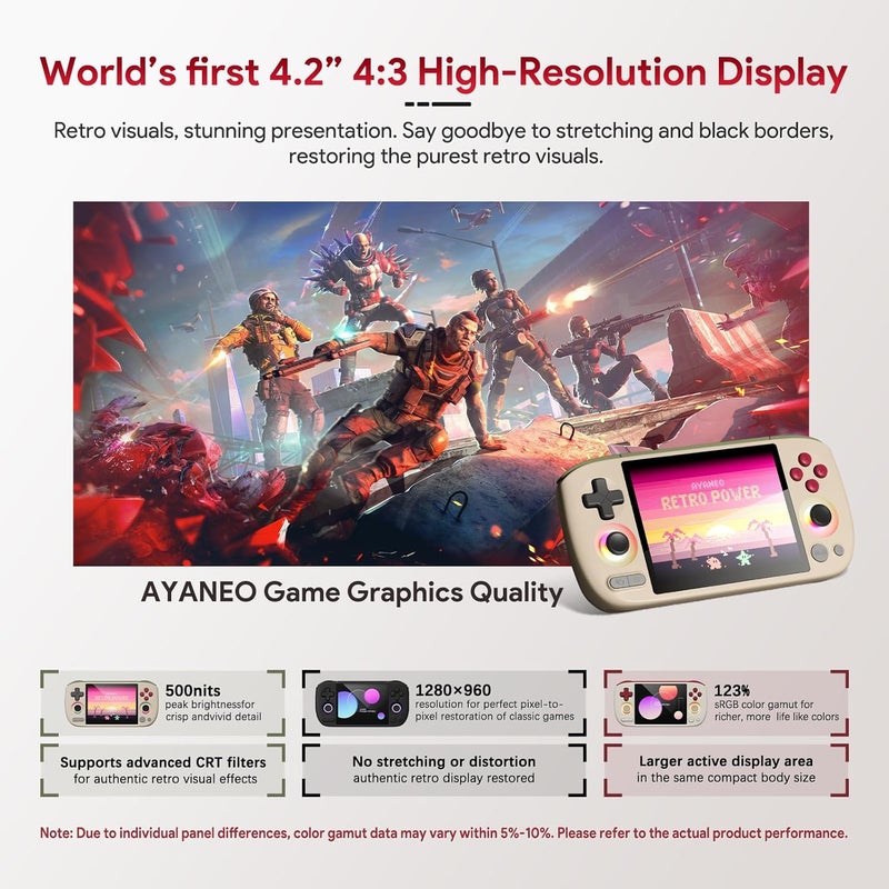 Ayaneo Pocket AIR Mini Handheld Game Console, 4.2" LCD 1280x960, 4500mAh, Hall Joystick Trigger, Android, White 2+32gb - Image 4