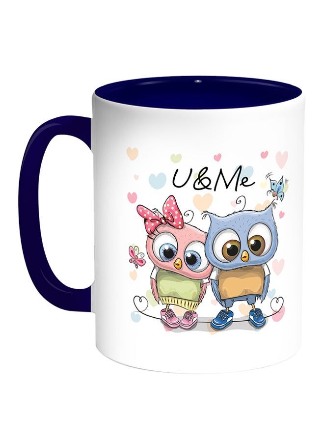RKN U & Me Printed Coffee Mug White/Blue 11ounce - Image 2