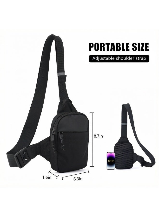 GALUIN Small Sling Bag Waterproof Crossbody Fanny Packs Purses Chest Bags with Adjustable Shoulder Belt for Travel Sport Camping(Black) - Image 3
