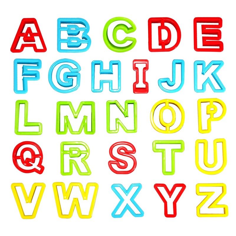 RIMOBUL Alphabet Dough Cutter Kit with 26 Capital LettersClay Tools Set Play Dough NonToxic Modeling 1 inch2 inch Assorted Colors - Image 2