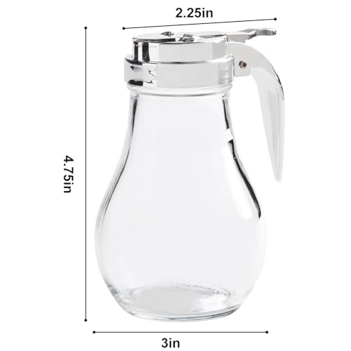 ASIBT 6 Oz. (Ounce) Glass Bulb Jar Syrup Dispenser, Sugar Dispenser, Retracting Spout, Dispensing Thumb-Lever, Pancake House Style (2) - Image 5