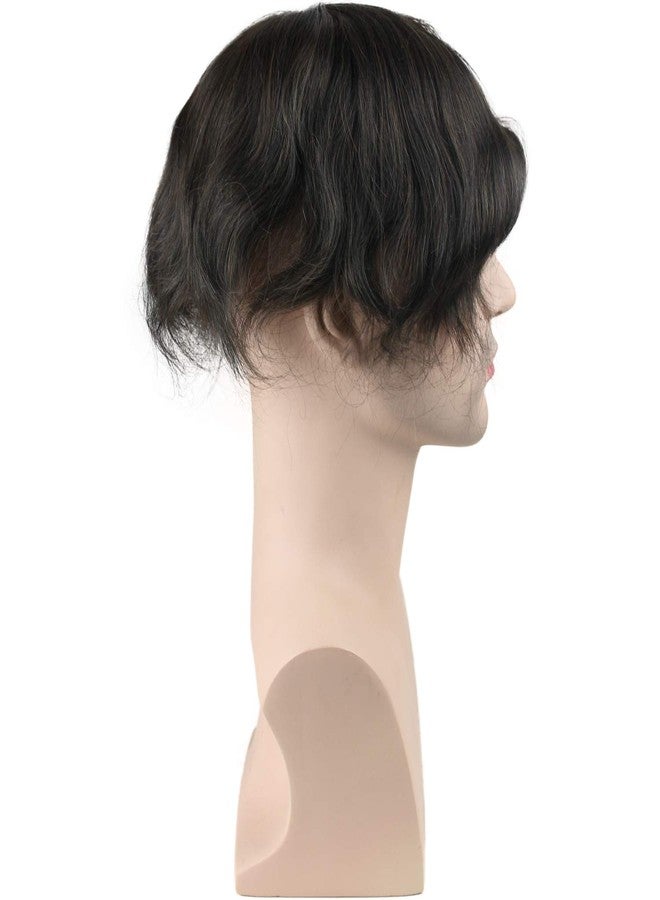 Voloria Hair Replacement for Men Thin Skin Toupee Mono Lace Top Men's Hair Pieces Replacement System #3 Dark Brown Color Human Hair Men's Wig 10x8inch - Image 3
