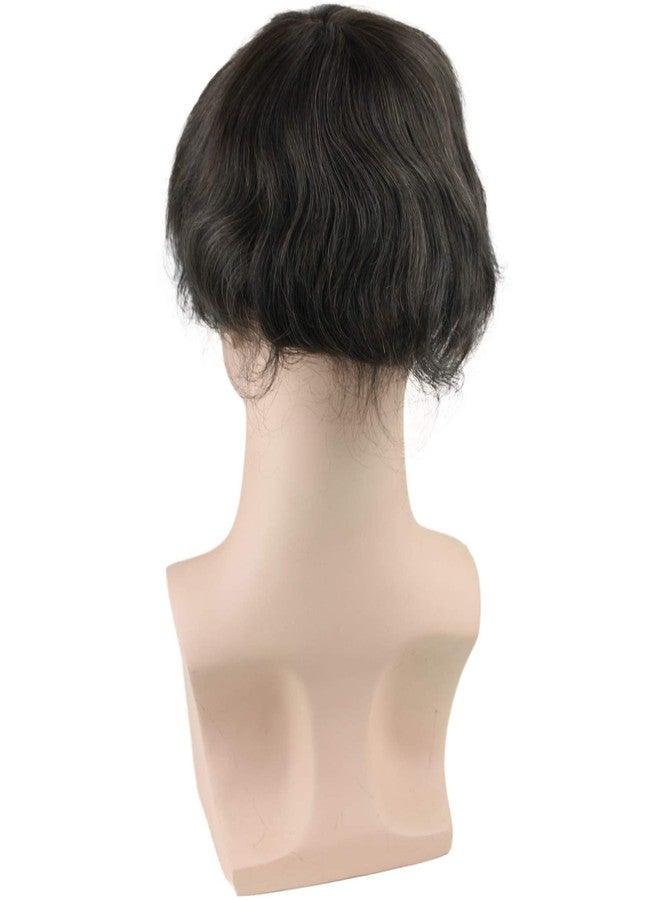 Voloria Hair Replacement for Men Thin Skin Toupee Mono Lace Top Men's Hair Pieces Replacement System #3 Dark Brown Color Human Hair Men's Wig 10x8inch - Image 5