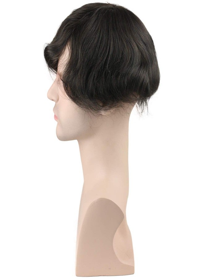 Voloria Hair Replacement for Men Thin Skin Toupee Mono Lace Top Men's Hair Pieces Replacement System #3 Dark Brown Color Human Hair Men's Wig 10x8inch - Image 4