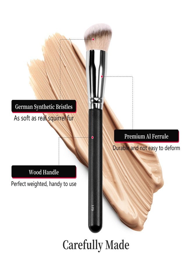 Kugge Under Eye Concealer Brush & Foundation Brush for Liquid Makeup, 2PCS Dense Synthetic Angled Kabuki Blending Makeup Brush, for Liquid, Cream and Setting Powder - Image 3