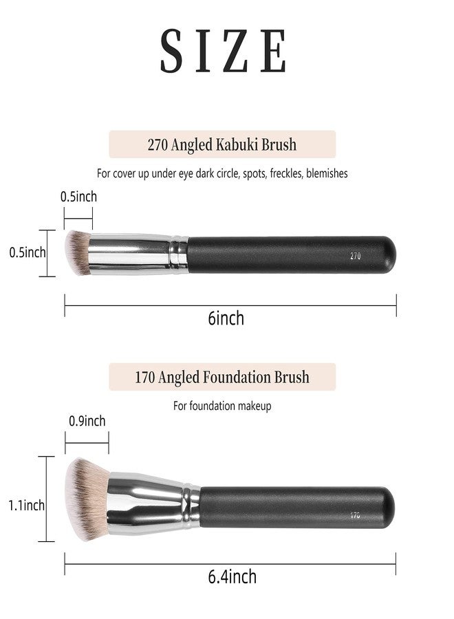 Kugge Under Eye Concealer Brush & Foundation Brush for Liquid Makeup, 2PCS Dense Synthetic Angled Kabuki Blending Makeup Brush, for Liquid, Cream and Setting Powder - Image 5