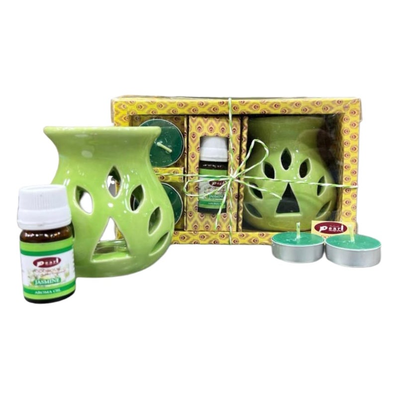 The Decor Affair Luminous Serenity Handmade Ceramic Aroma Oil Heat Diffuser Infused with Invigorating Lemongrass Fragrance A Truly Exceptional and Everlasting Gift  - Image 1