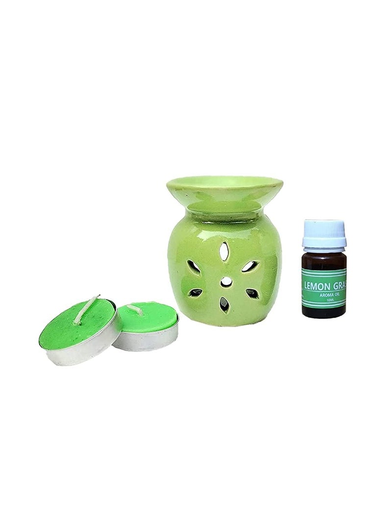 The Decor Affair Luminous Serenity Handmade Ceramic Aroma Oil Heat Diffuser Infused with Invigorating Lemongrass Fragrance A Truly Exceptional and Everlasting Gift  - Image 3