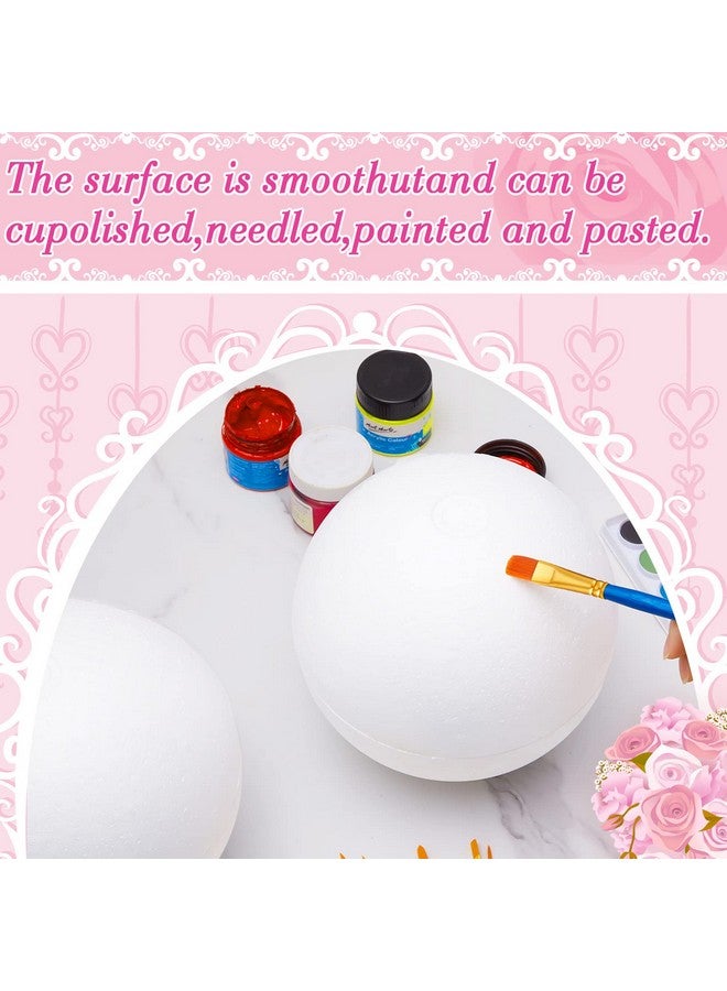 فاباي قطعتان من الكرات الإسفنجية نصف المجوفة للحرف اليدوية، كرة إسفنجية نصف كروية بيضاء للحرف اليدوية اليدوية، كرات مستديرة مع 10 فرش طلاء أكريليك للأطفال والكبار، مستلزمات رسم الفنان (10 بوصة) - Image 3