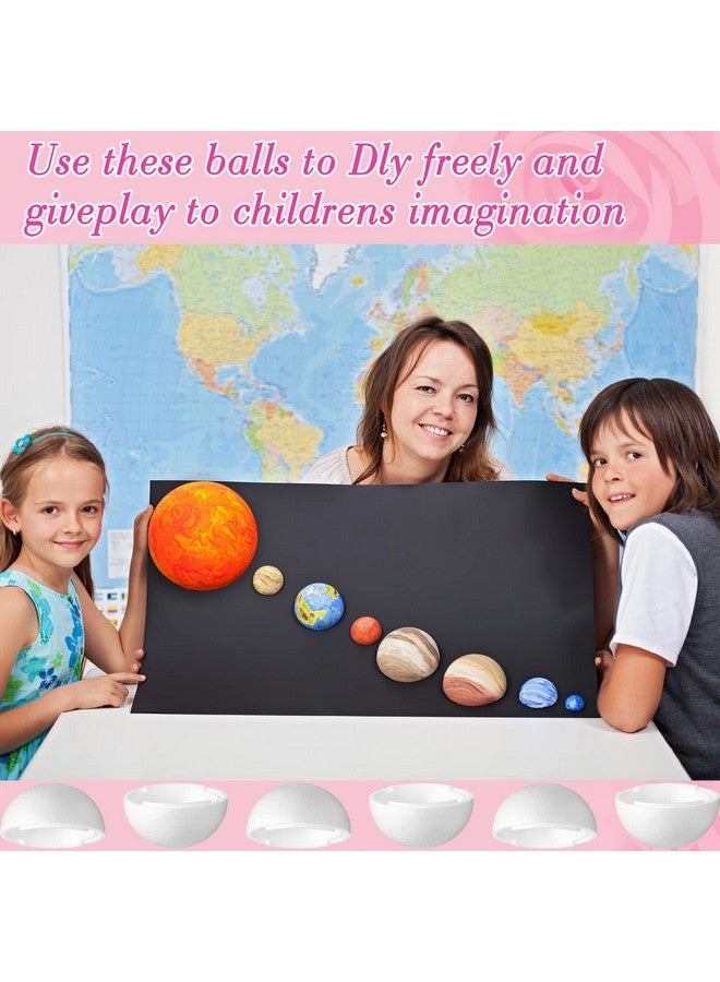 فاباي قطعتان من الكرات الإسفنجية نصف المجوفة للحرف اليدوية، كرة إسفنجية نصف كروية بيضاء للحرف اليدوية اليدوية، كرات مستديرة مع 10 فرش طلاء أكريليك للأطفال والكبار، مستلزمات رسم الفنان (10 بوصة) - Image 4