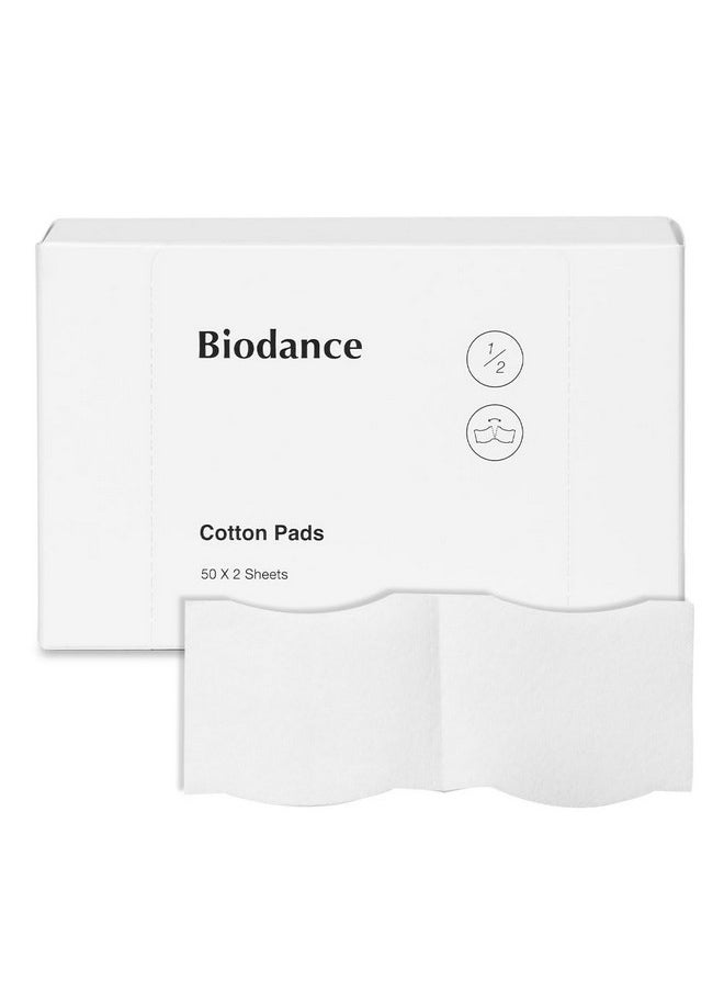BIODANCE Cotton Pads, Soft And Thin Square Cotton Pads For Face Toner, Makeup Remover And Facial Cleansing | 50 X 2 Sheets  - Image 1