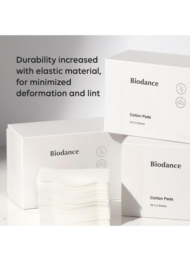 BIODANCE Cotton Pads, Soft And Thin Square Cotton Pads For Face Toner, Makeup Remover And Facial Cleansing | 50 X 2 Sheets  - Image 2