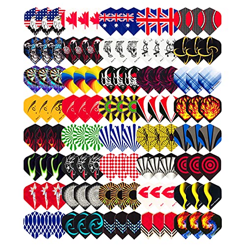 Wolftop Standard Dart Flights 40 Sets 120 Pcs - Durable PET and Laser Replacement Feather Tail Wings - Dart Accessories Kit for Steel Tip Darts and Soft Tip Darts - Image 1