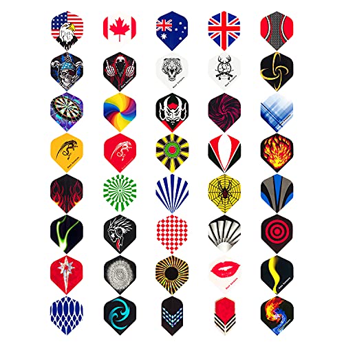 Wolftop Standard Dart Flights 40 Sets 120 Pcs - Durable PET and Laser Replacement Feather Tail Wings - Dart Accessories Kit for Steel Tip Darts and Soft Tip Darts - Image 2