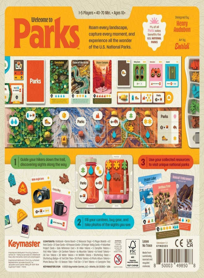 Keymaster Games Parks (2nd Edition) | Base Camp | Beautiful Strategy Game for Families, Adults, Kids or Solo | Explore Nature and The Outdoors by Hiking The US National Parks | Ages 10+ | 1-5 Players - Image 4