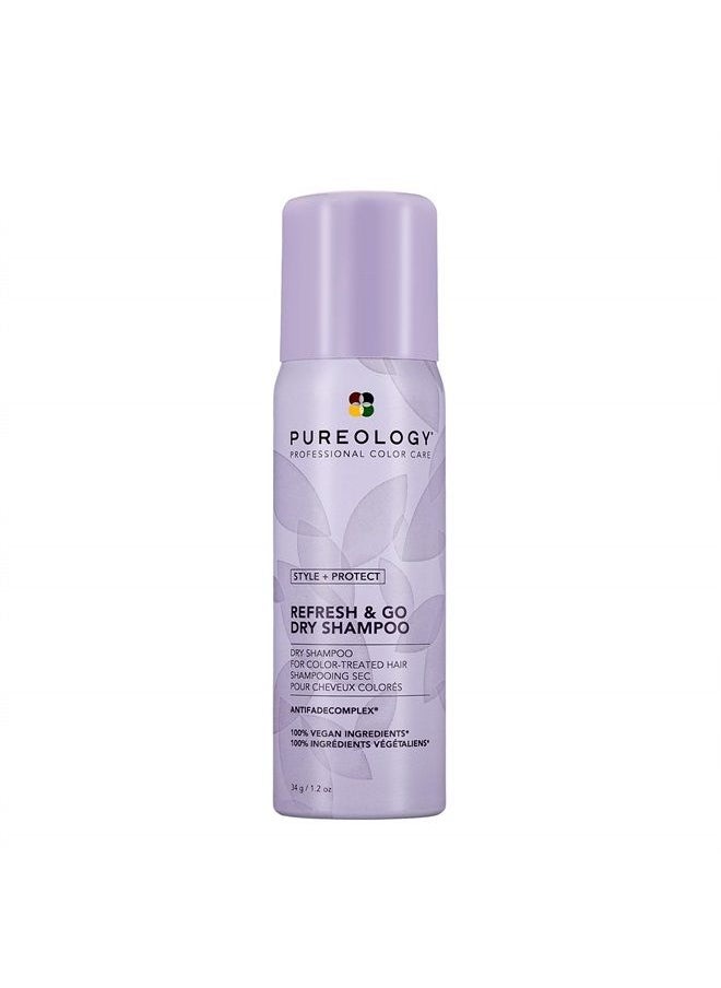 PUREOLOGY Style + Protect Refresh & Go Dry Shampoo | For Oily, Color-Treated Hair | Volumizing & Protective Dry Shampoo | Silicone-Free | Vegan | Updated Packaging | 1.2 Oz. |  - Image 1