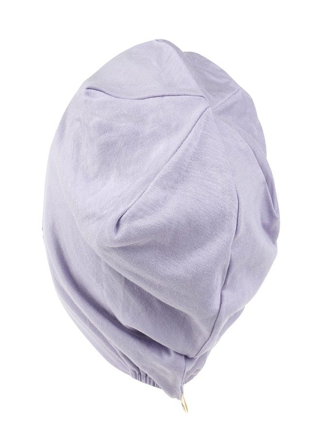 ililily Tencel Lyocell Flower Trim Chemo Hair Loss Beanie Ultra Soft Stretchable Head Cover Sleep Hat, Lavender Purple_Rhinestone - Image 3