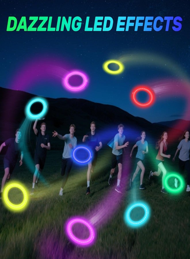 Dilabnba Flying Ring Disc Toy LED Light Beach Backyard Camping Sports Play Soft Discs Outdoor Tossing Toy Christmas Birthday Gift for Teens Boys Kids Adults, Lost Mode, 9.8''/200g - Image 2