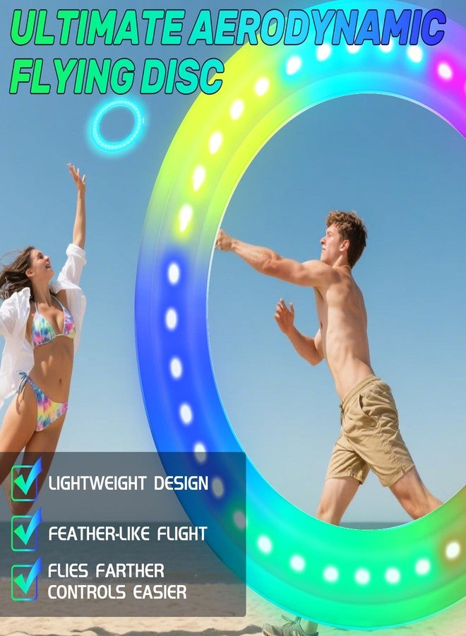 Dilabnba Flying Ring Disc Toy LED Light Beach Backyard Camping Sports Play Soft Discs Outdoor Tossing Toy Christmas Birthday Gift for Teens Boys Kids Adults, Lost Mode, 9.8''/200g - Image 4