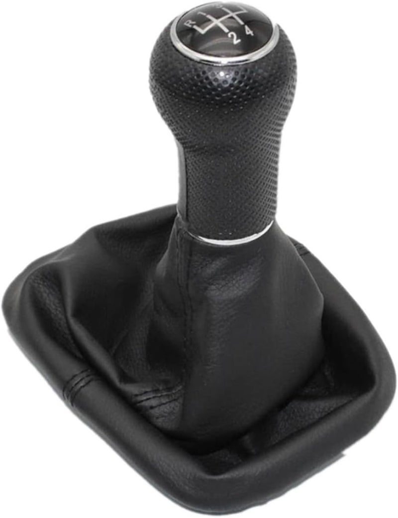 DEMULAX 5 Speed Gear Shift Knob with Leather Boot for VW Golf 4 MK4 - Image 1