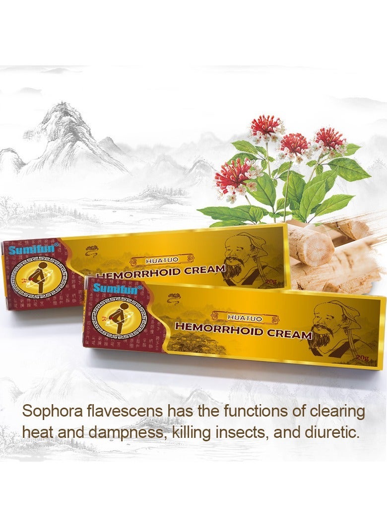 Sumifun 3-PACK Hemorrhoid Cream, Hemorrhoid & Fissure Ointment, Antibacterial Cream - Chinese Herbal Hemorrhoids Cream Hemorrhoid Symptom Ointment 20g*3 - Image 4