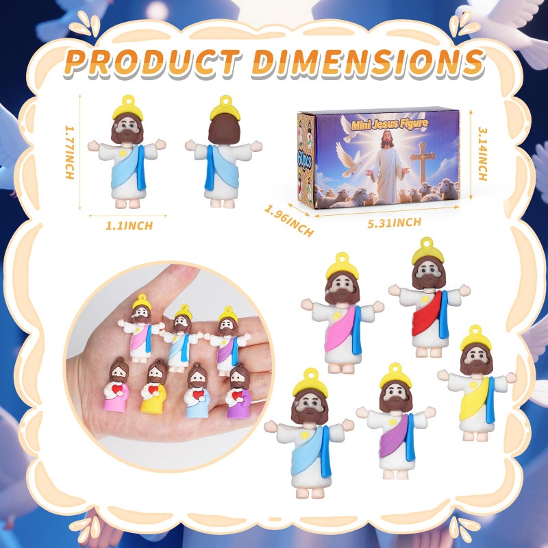 AUZXMCN 60PCS Mini Little Jesus Figures,Easter Basket Stuffers Jesus Figurines in Bulk Jesus Loves You Tiny Jesus Figures,Pocket Miniature Figurines to Hide and Seek Easter Basket Essentials - Image 4