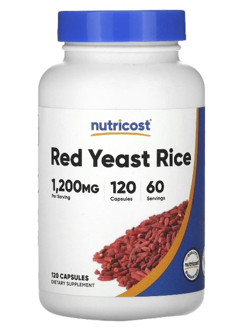 Nutricost نوتريكوست، أرز الخميرة الحمراء، 1,200 ملغ، 120 كبسولة (600 ملغ لكل كبسولة) - Image 1