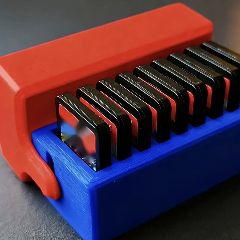 Switch Game Cartridge Storage Box Classic Red Blue 10 Slots - Image 1