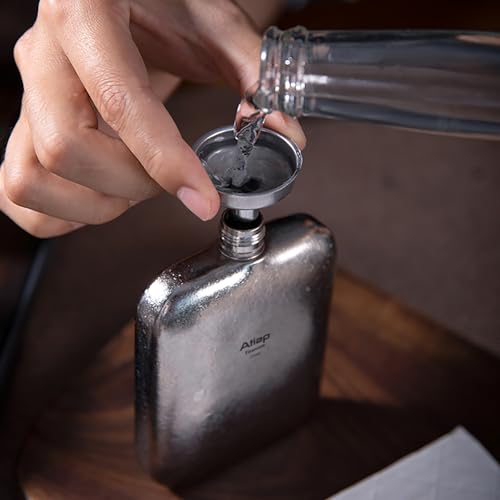 ATiAP Titanium Hip Flask Portable Leak Proof Wine Pot Flagon Drinking Cup with Cap for Outdoor Camping Hiking Ice flower 170ml - Image 3
