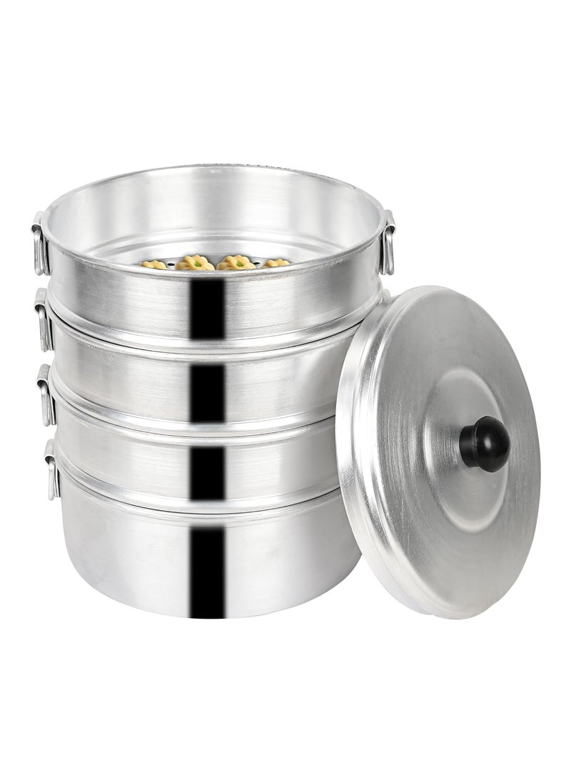 ROLLYWARE ROLLYWARE Premium Aluminium Momos Maker Steamer with Handles Durable 4 Tier Steamer for Cooking Suitable for Home Hotels Restaurant and Business No 8 Capacity 5 litres  - Image 5
