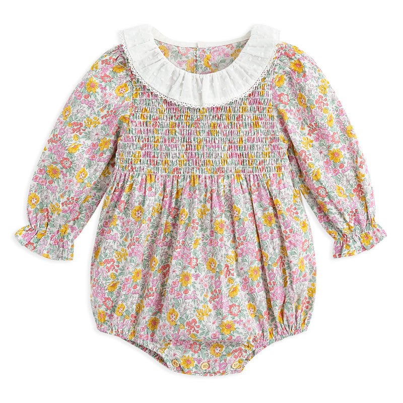 Curipeer Infant Baby Girls Floral Romper Casual Long Sleeve Flower Printed Bodysuit for Autumn Pink 18M - Image 1