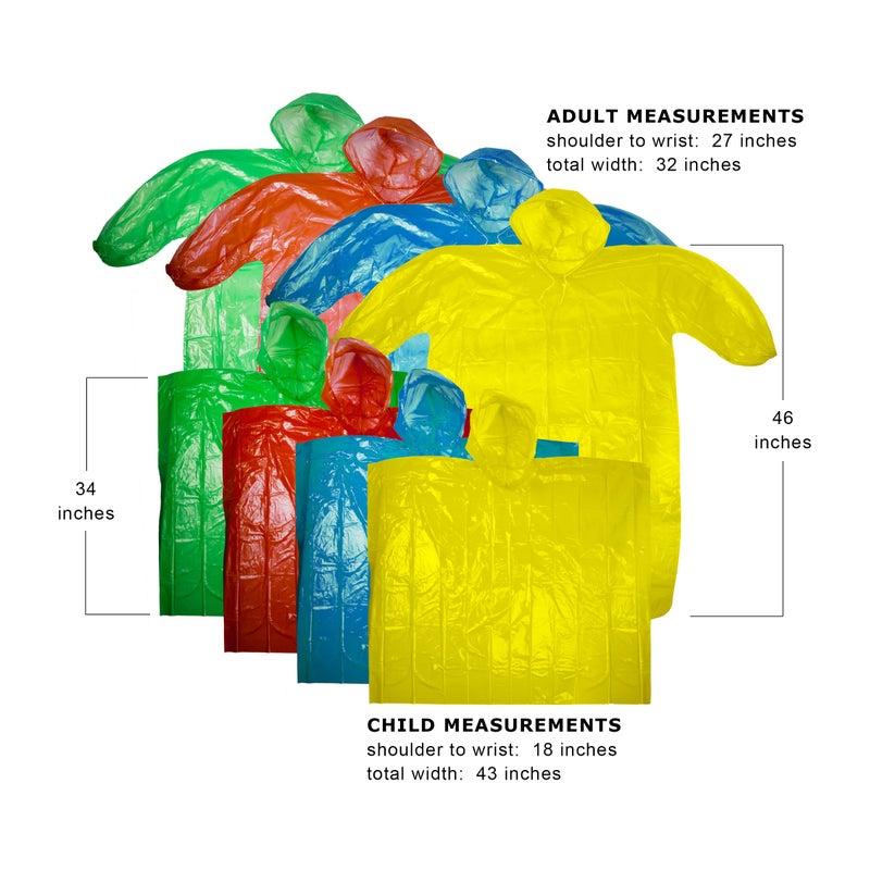 Lingito Rain Poncho Family Pack: Extra Thick -Disposable Emergency Rain Ponchos for Men, Women and Teens, Children (8pack) - Image 3
