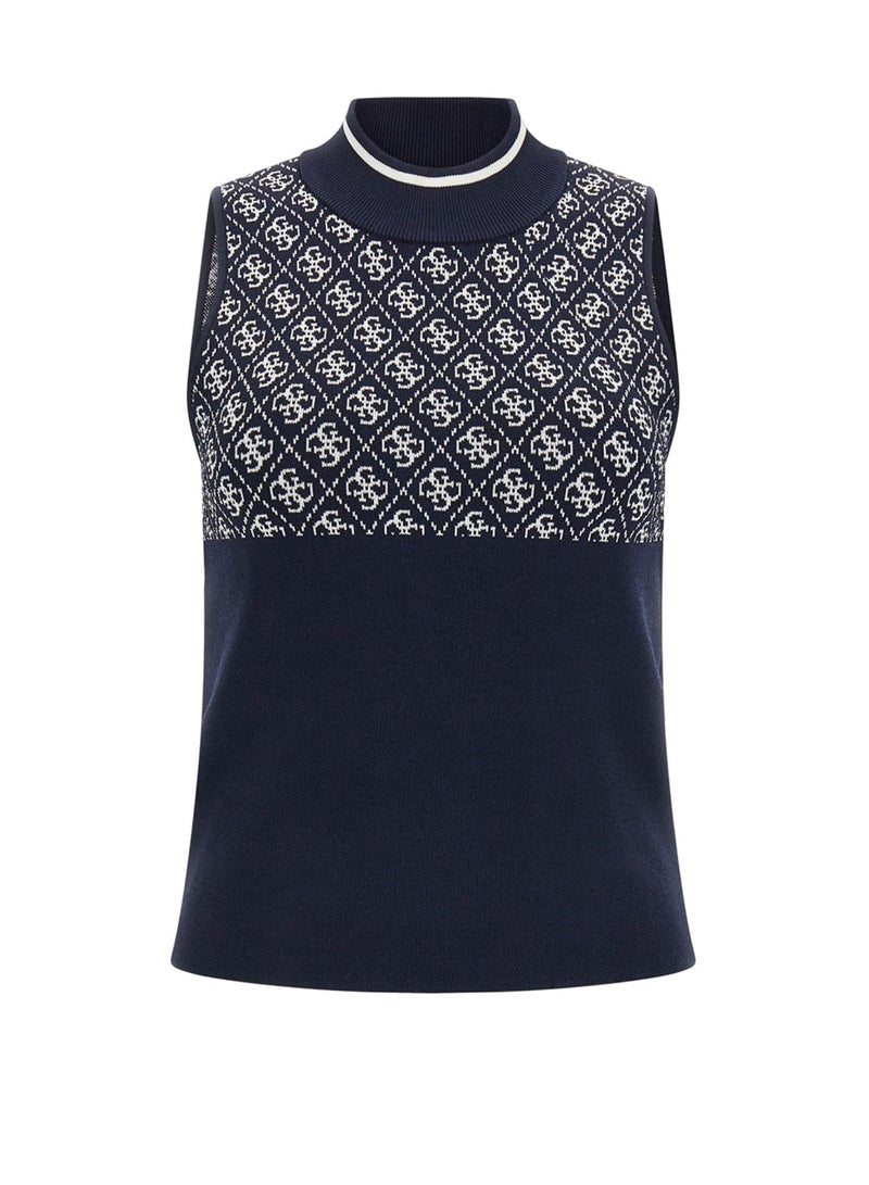 GUESS Sleeveless Round Neck Lise 4G Sweater - Image 5
