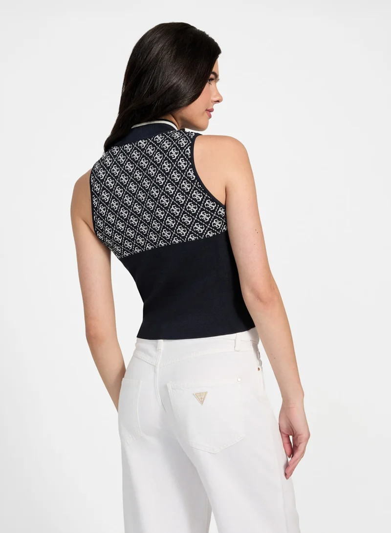 GUESS Sleeveless Round Neck Lise 4G Sweater
