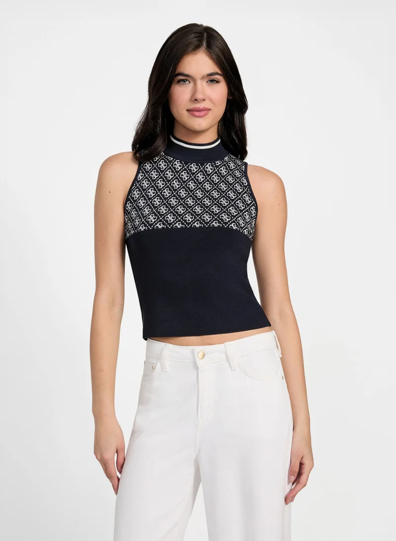 GUESS Sleeveless Round Neck Lise 4G Sweater