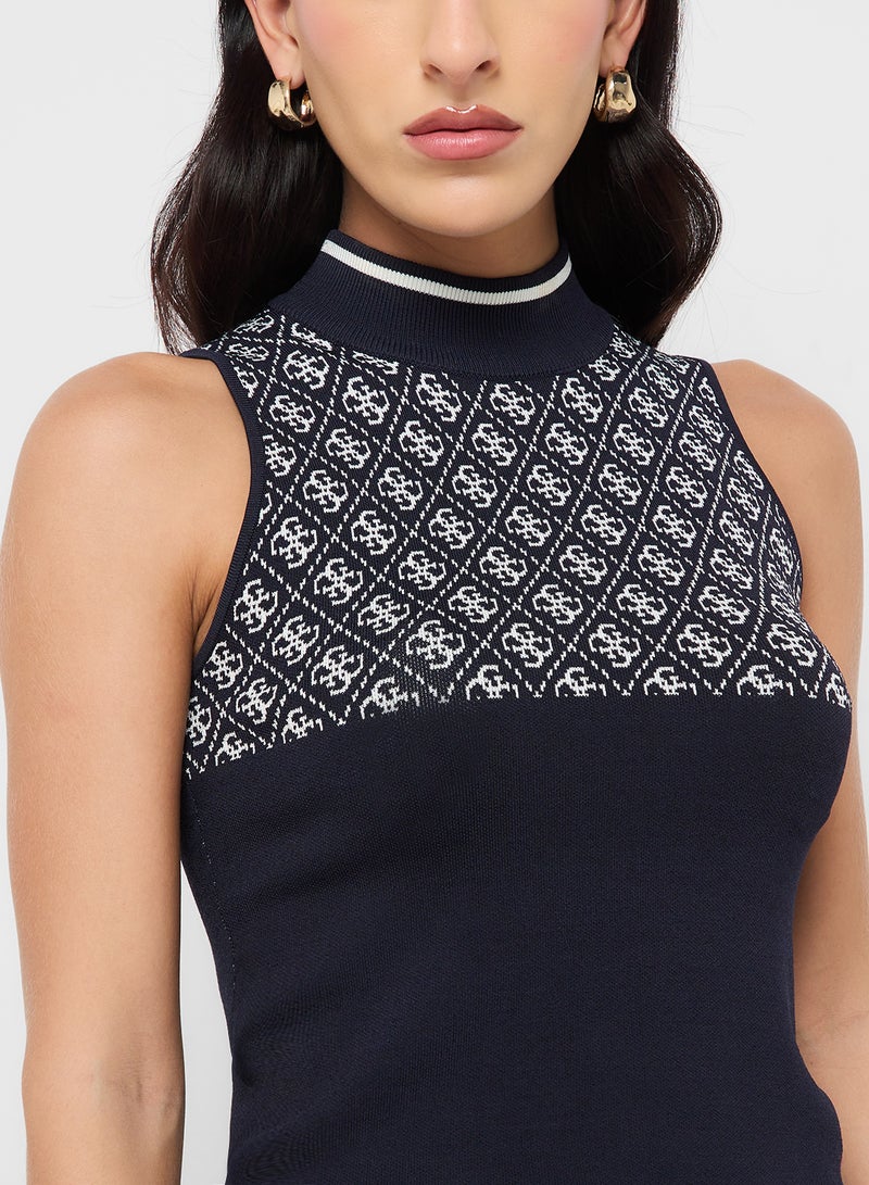 GUESS Sleeveless Round Neck Lise 4G Sweater - Image 3