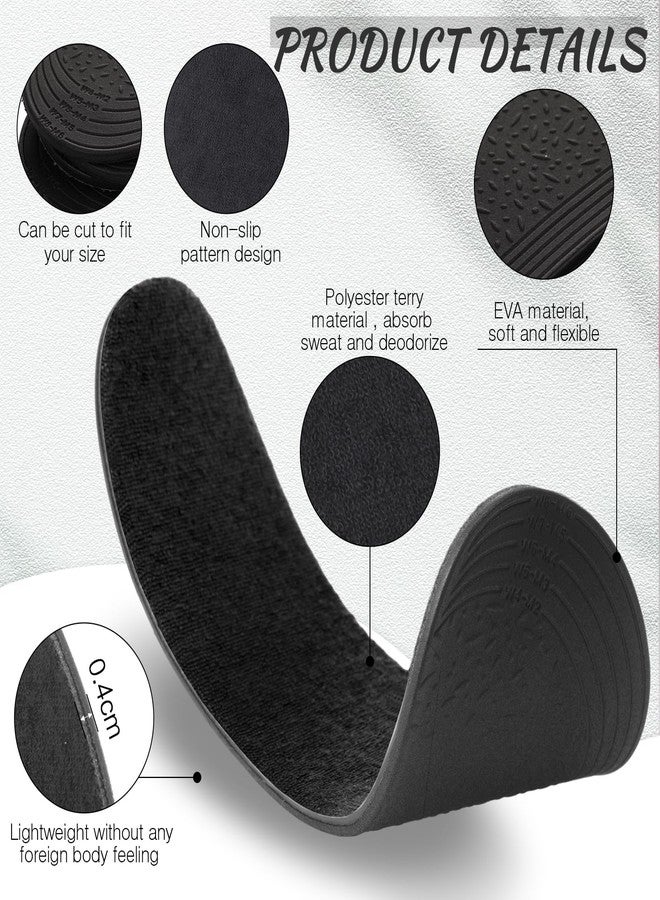 Velmitten 3 Pairs Shoe Insole for Clog Garden Shoe Liner Washable Barefoot Insert Pad for Women Men Nurse (Black) - Image 2