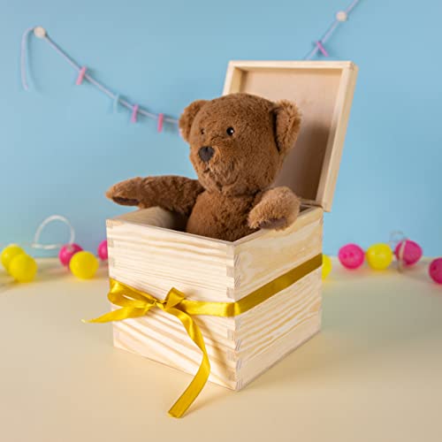 Creative Deco Wooden Storage Box Cube Square | 6.29 x 6.29 x 6.29 in | with Lid & Without Handles | Plain, Unpainted & Unfinished | Office Storage Jewelry Box Keepsake Trinket Chest Treasure - Image 3