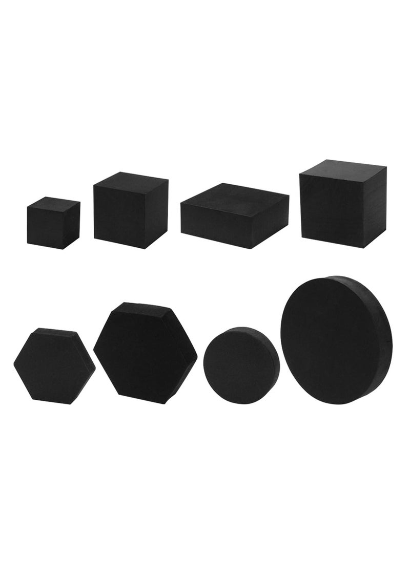 Generic 8pcs Hard Foam Makeup Tools Photography Props Geometric Cube Cosmetics Background for Lipstick Jewelry Skincare Studio Shooting Professional Durable Portable Visual Depth  - Image 1