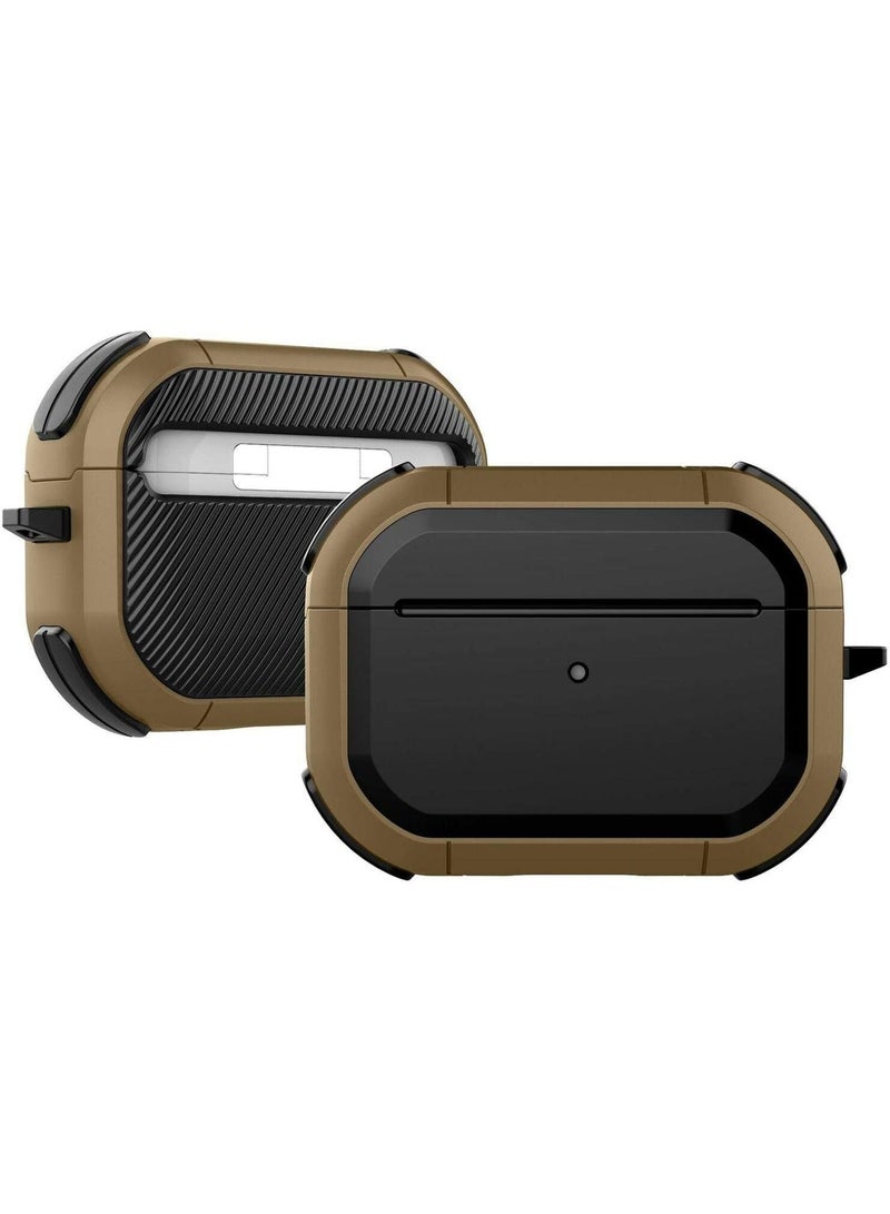 Anti-Shock Protective Silicone Case for Airpods Pro Shockproof Cover - Black and Brown - Image 1