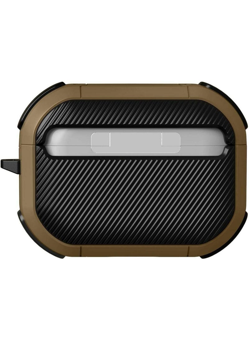 Anti-Shock Protective Silicone Case for Airpods Pro Shockproof Cover - Black and Brown - Image 3