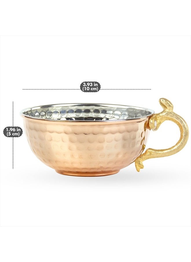 JAIRESTONE - Copper Shaving Bowl and Cup - Turkish Hand Hammered Shaving Bowl - Safety Razor and Brush Holder - Traditional Shaving Cup - Lather Bowl for Shaving - Barbers Shop Utensil - Image 1