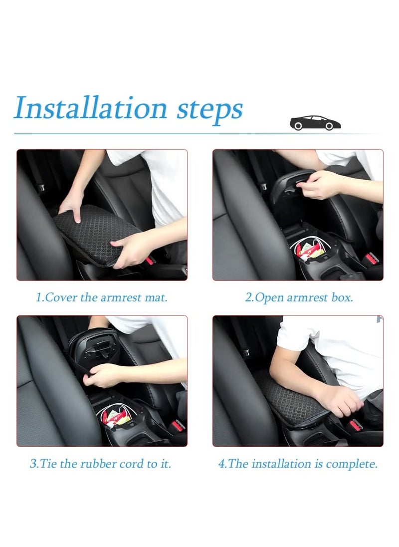 Excefore Car Center Console Cushion Pad Universal Waterproof Car Armrest Seat Box Cover Auto Arm Rest Protection Vehicles Interior Accessories Fit for Most Cars Vehicles SUVs Black  - Image 4