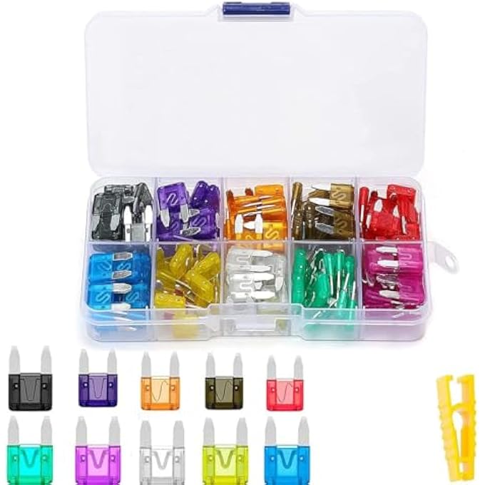 KASTWAVE 120Pcs Automotive Fuse Kit Standard Mini And Thin Mini Insert Fuses 2A 5A 10A 15A 20A 25A 30A 35A Replacement Fuses For Auto Car Boat Truck Suv Automotive Auto Accessories - Image 2
