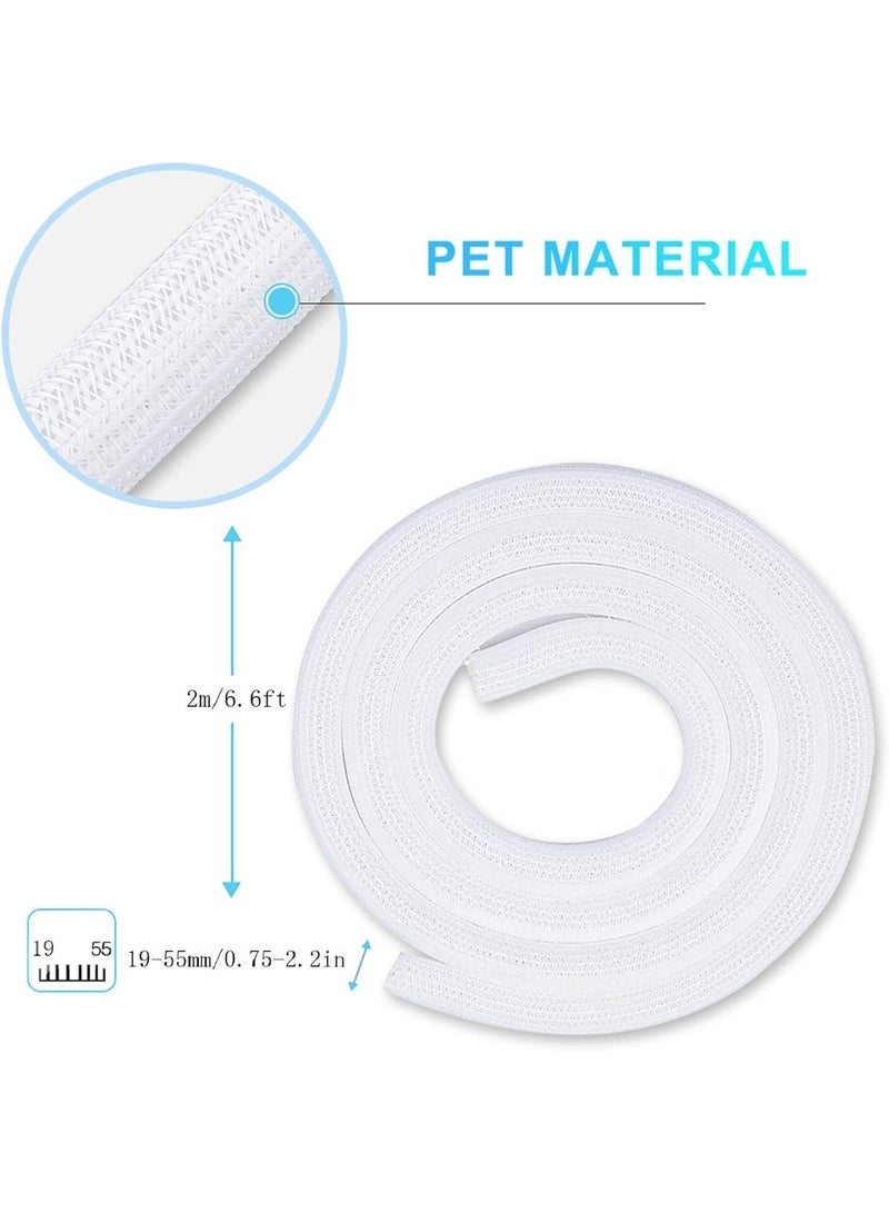 2m White Cable Sleeve – Self-Closing Cable Management System for Desktops, TVs, Projectors – Heat-Resistant Wire Organizer & Pet-Proof Protection - Image 5
