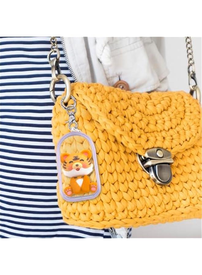 6 Pcs Clear Figure Display Bag with Keychain, Zipper Clear Display Case, Mini Doll Pouch for Figures Collectibles  - Image 5