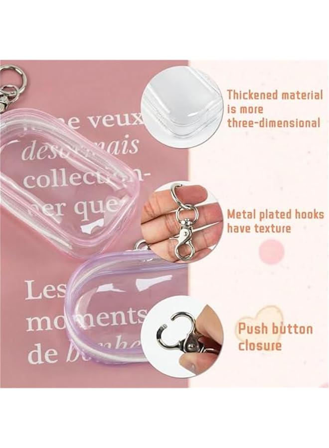 6 Pcs Clear Figure Display Bag with Keychain, Zipper Clear Display Case, Mini Doll Pouch for Figures Collectibles  - Image 3